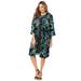 Plus Size Women's 2-Piece Duster Jacket Dress by Jessica London in Frost Teal Paisley (Size 18 W)