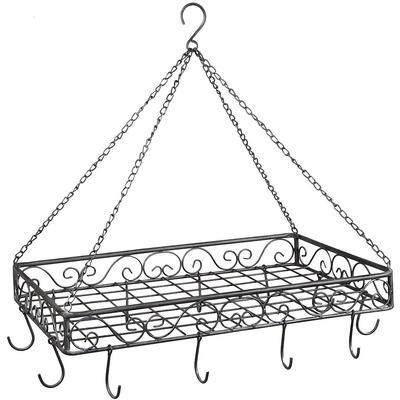 Hängekorb AMBIENTE HAUS "Topfhänger aus Eisen in Grau - 60 cm", grau, B:62cm H:59cm T:42cm, Eisen, Aufbewahrungsboxen