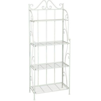 Standregal AMBIENTE HAUS "Regal mit 4 Böden in Antikweiß - 162 cm", weiß, B:61cm H:161cm T:34cm, Schmiedeeisen, Regale Image