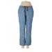 Point Sur Casual Pants - High Rise Straight Leg Boyfriend: Blue Bottoms - Women's Size 8 Petite