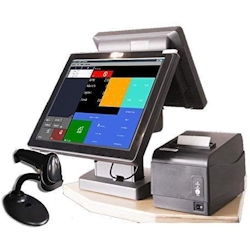 15" Kasse für EINZELHANDEL: 12" Multimedia Kundenanzeige, Bondrucker, Barcodescanner, Kassensoftware. Image