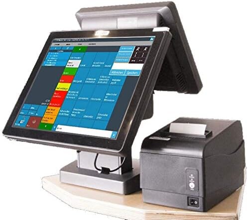 15" Kasse für EINZELHANDEL und SCHNELLGASTRONOMIE: 12" Multimedia Kundenanzeige, Bondrucker, BlitzkasseHandel`M Image