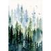 Kelly Clarkson Home Treeline by Katrina Pete - Wrapped Canvas Painting Print Canvas in Blue/Green/White | 12" H x 8" W | Wayfair