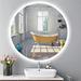 Orren Ellis Goshen Round Lighted Wall Mounted Bathroom/Vanity Mirror, Glass | 44 H x 44 W x 0.98 D in | Wayfair C9E6C00D71124B5AA55E5A14DDF4B4C8