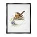 Stupell Industries Bird Nest In Teacup Framed On Wood by Kelley Talent Graphic Art Wood in Brown/White | 21 H x 17 W x 1.7 D in | Wayfair