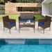 Winston Porter Mansharam 4 Piece Rattan Sofa Seating Group w/ Cushions Synthetic Wicker/All - Weather Wicker/Wicker/Rattan in Blue | Outdoor Furniture | Wayfair