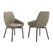 George Oliver Jimm Swivel Modern Dining Chairs in Faux Leather Upholstery w/ Black Metal Legs Upholstered/Metal in Gray/Brown | Wayfair