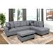 Gray/Brown Sectional - Latitude Run® 103.5" Wide 3 - Piece Upholstered Sectional w/ Ottoman Linen | 35 H x 103.5 W x 74.5 D in | Wayfair