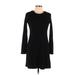 Burberry Casual Dress - A-Line Crew Neck Long sleeves: Black Print Dresses - Women's Size 10