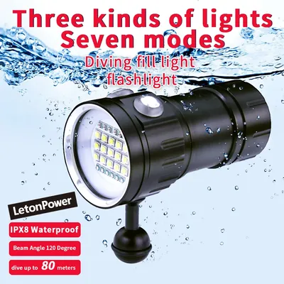 Lampe de plongée professionnelle sous-marine 27 LED lampe de surbrillance pour photographie