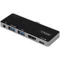 StarTech.com Adaptateur Multiport USB-C - vers 4K 60Hz HDMI 2.0 Power Delivery Passthrough 100W Hub USB 3.0 3 Ports Audio Mini