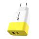 Pantone PT-PDAC02Y chargeur d'appareils mobiles Smartphone, Tablette Blanc, Jaune Secteur Charge rapide Intérieure