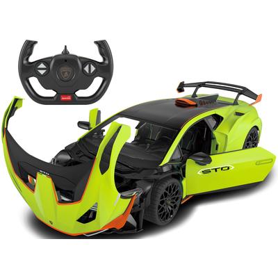 RC-Auto JAMARA "Deluxe Cars, Lamborghini Huracán STO 1:14, grün - 2,4 GHz" Fernlenkfahrzeuge grün Kinder Ab 6-8 Jahren