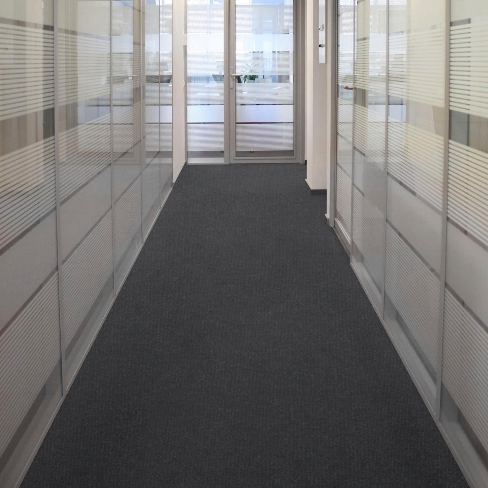 Teppichboden MY HOME "Malta", grau (anthrazit), B:200cm H:3mm L:2.000cm, Kunstfaser, Teppiche, verschiedene Farben & Größen, Polypropylen, Nadelfilz