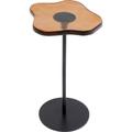 Table d'appoint en verre orange et acier noir