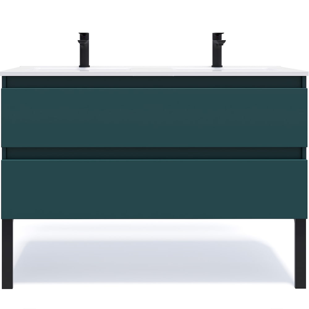 Meuble salle de bain double vasque 120cm 2 tiroirs Bleu