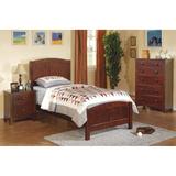 Dark Oak Finish Twin Size Bed Frame with Headboard and Footboard