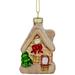 3.25" Snowy Country Cabin Glass Christmas Hanging Ornament