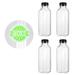 UKCOCO 4PCS PET Plastic Empty Storage Containers Bottles with Lids Caps Beverage Drink Bottle Juice Bottle Jar (Black Caps)