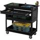 On Shine 3-Tier Rolling Tool Cart on Wheels for Mechanics with Utility Drawer Black