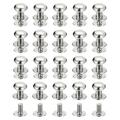 8mm Ball Head Stud Rivets Screw Back 20Pack Round Head Button Nipple Rivet Silver Tone