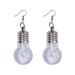 2 Pairs Funny Nightclub Light Bulb Earrings Lamp Bulb Party Dangle Earrings