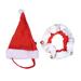 Adorable Pet Santa Hat Collar Suit Creative Chrsitmas Pet Hat Outfits Set for Pet Dog Cat (Size M)