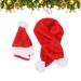 Red Pet Dress Up Costume Christmas Hat Scarf Set Pet Outfit Accessories Santa Scarf Set for Cat Puppy