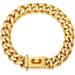 Gold Dog Chain Collar Metal Chain Collar with Design Secure Buckle 18K Miami Cuban Link Chain 15MM Strong Heavy Duty Chew Proof Walking Collar 26inch