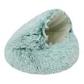 Cat Bed Round Soft Plush Burrowing Cave Hooded Cat Bed Donut for Dogs & Cats Faux Fur Cuddler Round Comfortable Self Warming pet Bed green