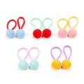 Winter Autumn Hair Accessories Hair Ponytail Holders Candy Color Red Color Elastics Round Ball Hair Ties Elastic Rubber Bands Pigtail Ponytail Holders Heart Hair TiesHair Ties SET 3