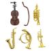 Mini Violin Ornament 1 Set Mini Violin Ornament Mini Musical Instrument Model Doll House Trumpet Adornments
