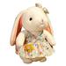 Bunny Plush Toy Soft Comfortable Plush Fabric Full Filling PP Cotton White Bunny Doll with Floral Skirt for Boys Girls 3-6 years