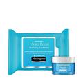 Neutrogena Hydro Boost Hydrating Facial Cleansing Makeup Remover Wipes Hyaluronic Acid Twin Pack 2 x 25 ct & Hydro Boost Hydrating Gel-Cream Face Moisturizer Hyaluronic Acid 1.7 oz