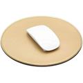 ProElife Mouse Pad for Computer Laptop Accessories Anti Slip Cute Round Mouse Pad Waterproof PU Leather 8.66-Inch Circular Mousepad Stitched Edges Mat for Home Office School Gaming (Gold)