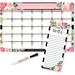 Magnetic Dry Erase Calendar for Fridge - Floral Magnetic Fridge Calendar Dry Erase Magnetic Calendar for Refrigerator White Board Calendar for Wall Dry Erase Board Calendar Magnetic Notepad