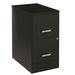 Pemberly Row Contemporary 22 Deep 2 Drawer Metal File Cabinet in Black
