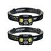 FRCOLOR 2pcs Red Flash Light USB XPE COB LED Headlamp Motion Sensor Head Lamp Bike Headlight Fishing Flashlight Torch Hunting Camping (Black)