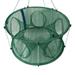 automatic foldable fishing net Automatic Foldable Mesh Net Portable Fishing Landing Net Shrimp Cage Fishing Tool(Green Light Struts 5 Holes 50CM)