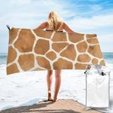YFYANG Adult Microfiber Quick Dry Bath Towels Giraffe Texture Pattern Beach Towel Home Camping Travel Essentials 27.5 x 55