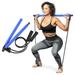 Pilates Bar with Resistance Band Portable Resistance Band and Toning Bar Yoga Pilates Equipment Exercise Stickï¼ŒBlue