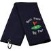 JXGZSO Dad Golf Towel Embroidered Golf Towel Gift Golf Father Gift Embroidered Golf Towel with Clip (papa Dark- Blue)