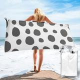 YFYANG Adult Microfiber Quick Dry Bath Towels Gray Leopard Texture Beach Towel Home Camping Travel Essentials 31.5 x 63