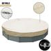 Sunshades Depot 9 Ft Beige Waterproof Round Pool Cover Above Ground Pool Winter Covers Wire Rope Hemmed All Edges for Above Ground Swimming Pools Trampoline Cover (9 Beige Waterproof)