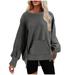 Womens fashion tops Womens Fall Oversized Sweatshirts Crewneck Fleece Casual Fashion Pullover Sweaters Outfits Sweatshirt long sleeve athletic tops for women