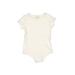 First Impressions Short Sleeve Onesie: White Bottoms - Size 3-6 Month