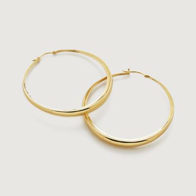 Gold Deia Chamfered Large Hoop Earrings