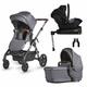 Silver Cross - Wave Single to Double Pushchair & Dream i-Size Travel System Bundle - 2 in 1 Pram - Narrow Double Buggy & Travel System - Newborn to 4 Years (22kg) - Lunar