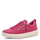 Tamaris COMFORT Damen Sneaker flach aus Leder mit Reißverschluss, Rosa (Fuxia Nubuc), 36 EU