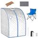 Multigot Portable Steam Sauna, Folding Personal Home Spa Box with Folding Chair, Foot Massage Rollers and Remote Control, Full Body Sauna Tent for Detox Therapy (Silver)